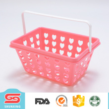 mini rectangular portable fruit vegetable plastic basket with handle